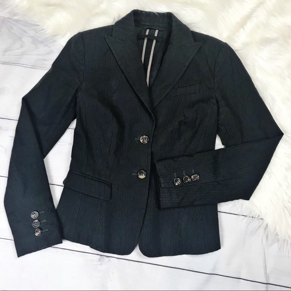 OuiSet Pinstripe Black Womens Blazer Jacket Small